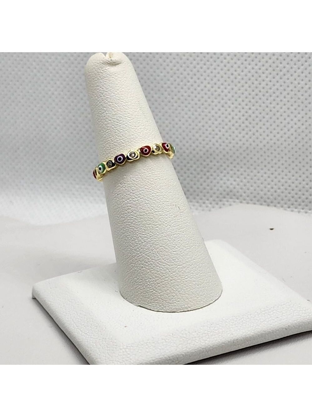 Brand New Sterling Silver 925 Multi Color Evil Eye Ring